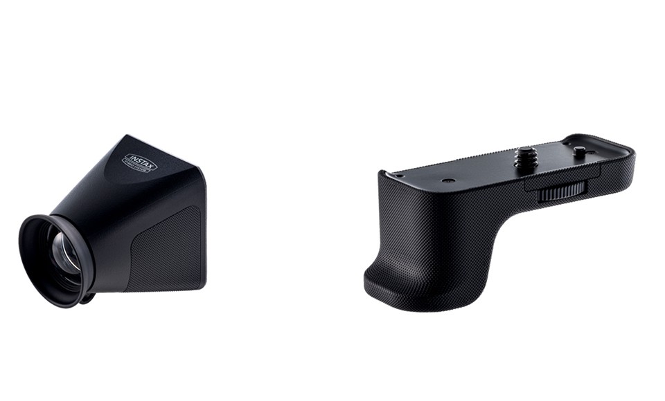 Optional external viewfinder and hand grip accessories for a professional cine feel